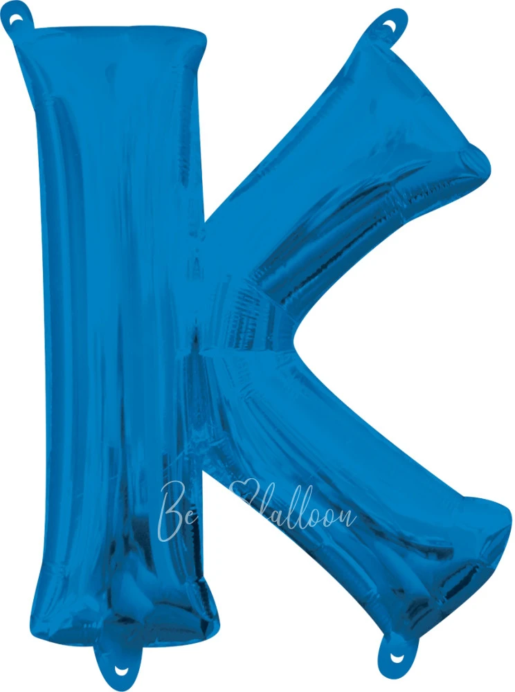 40" Helium foil gloss Blue Letter K balloon