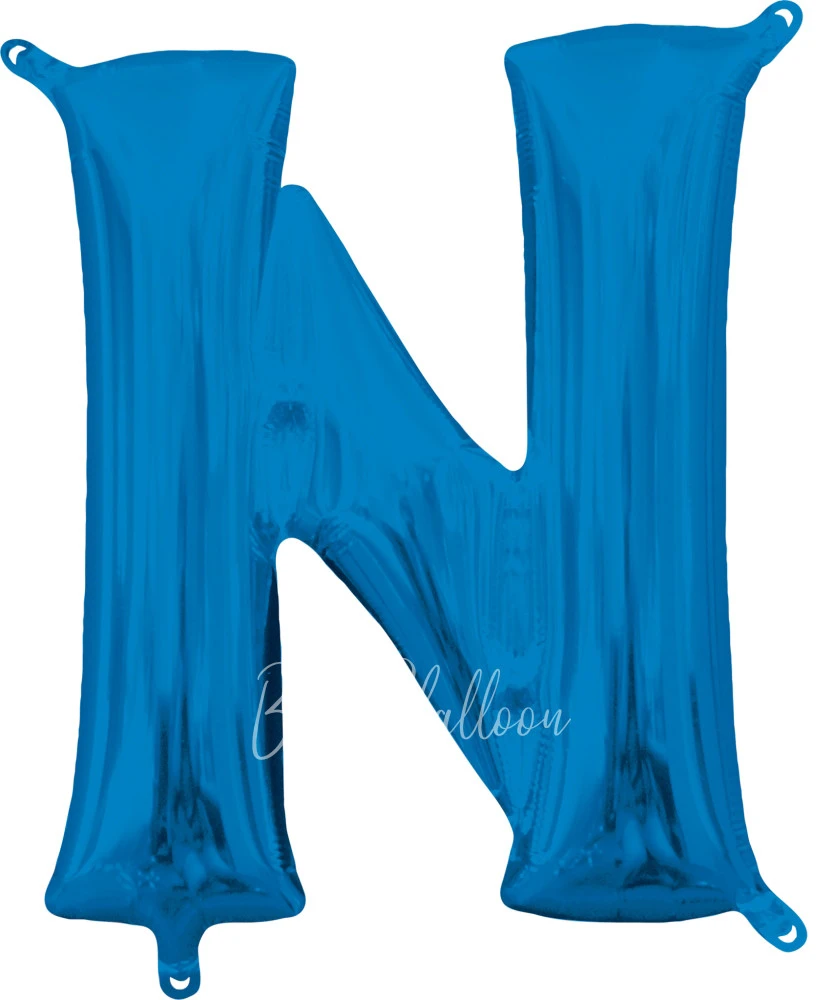 40" Helium foil gloss Blue Letter N balloon