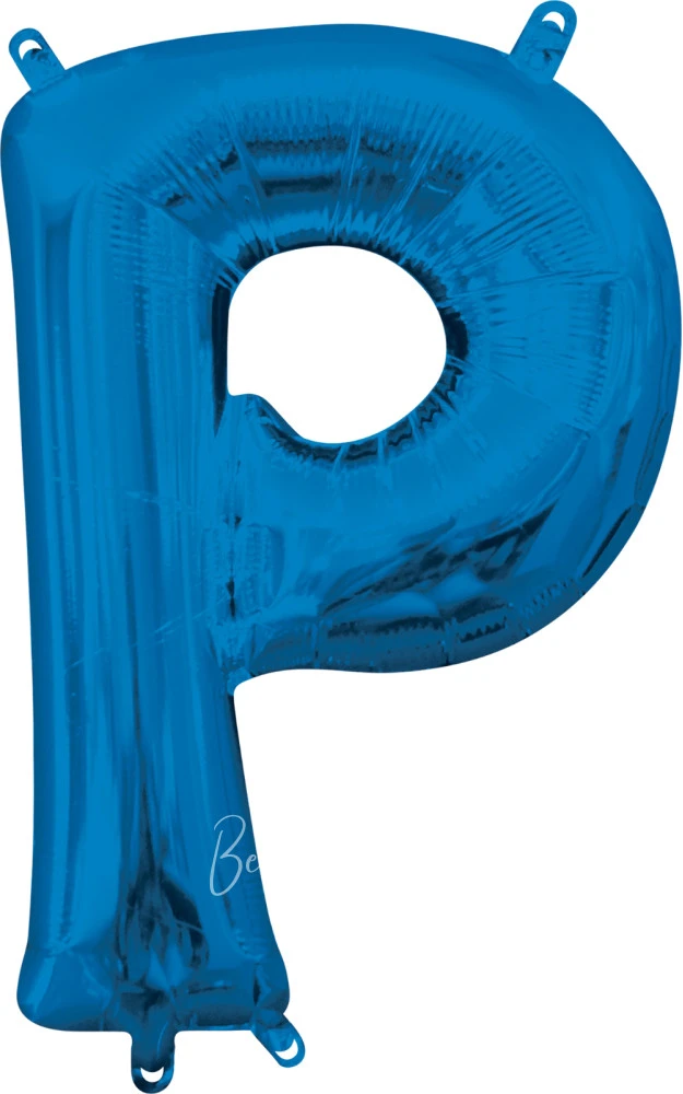 40" Helium foil gloss Blue Letter P balloon