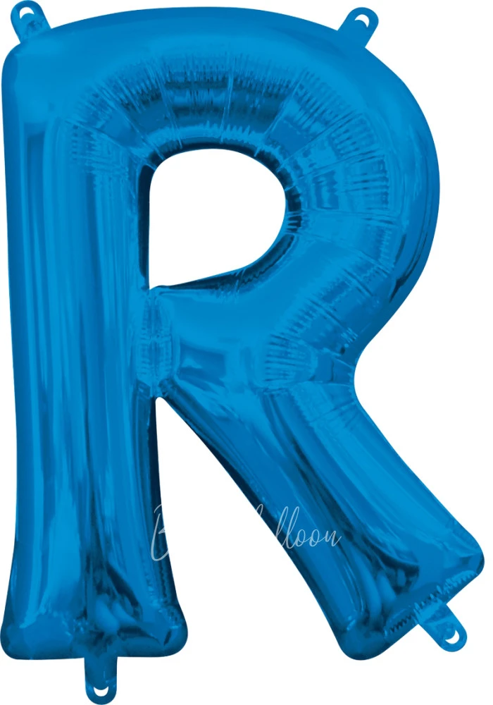 40" Helium foil gloss Blue Letter R balloon