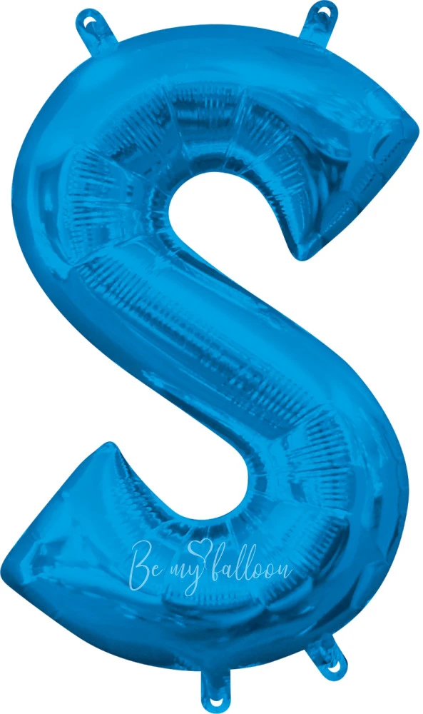 40" Helium foil gloss Blue Letter S balloon