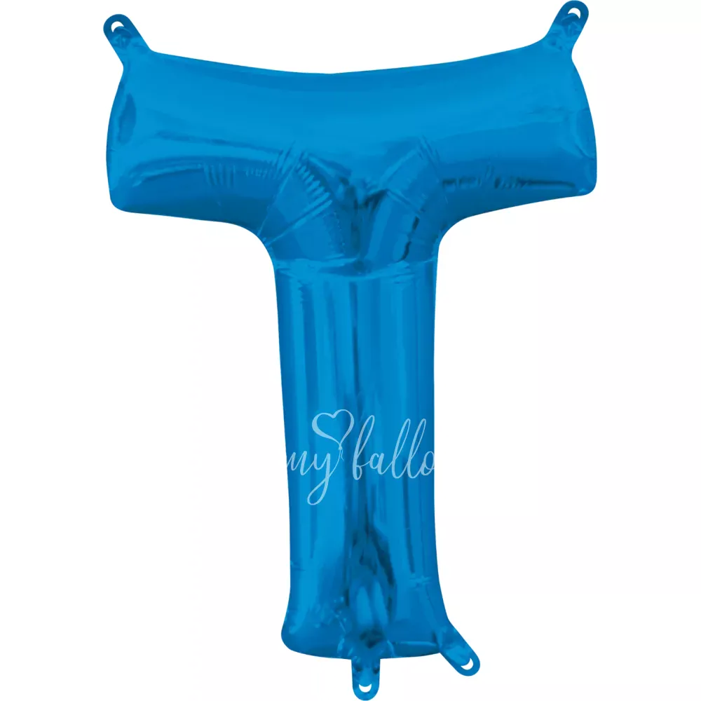 40" بالون هيليوم فويل حرف T اللون أزرق لامع