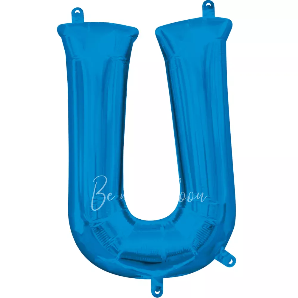 40" بالون هيليوم فويل حرف U اللون أزرق لامع