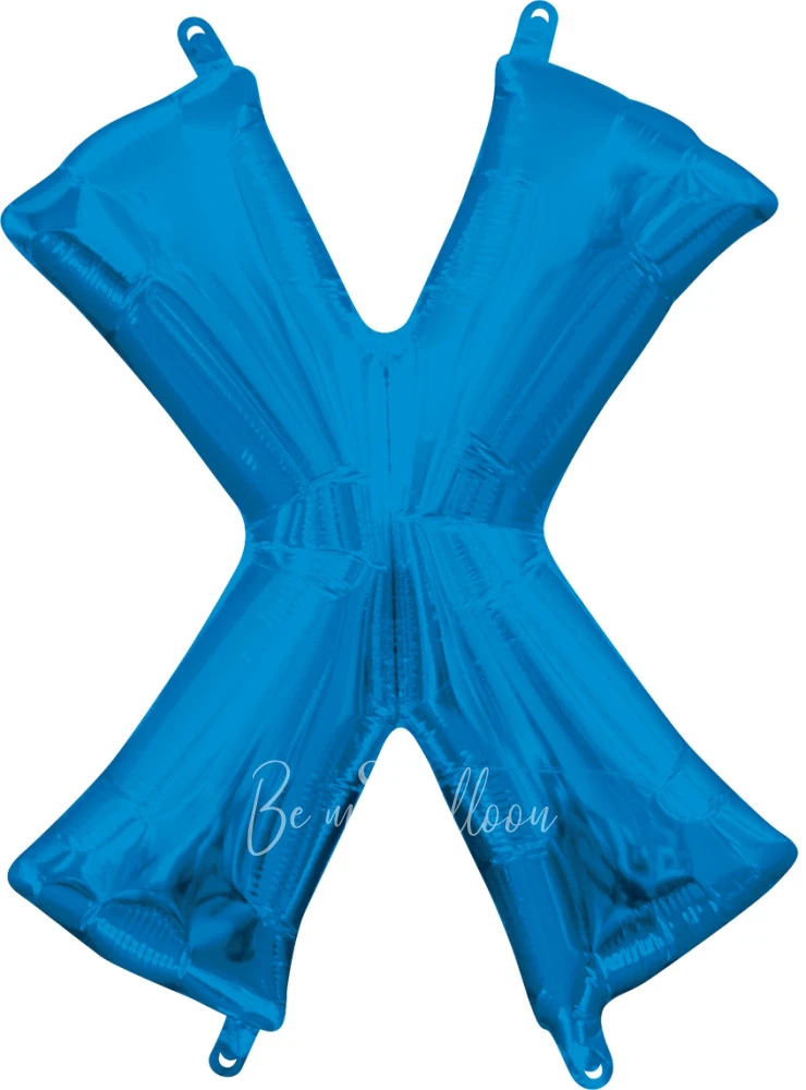 40" Helium foil gloss Blue Letter X balloon