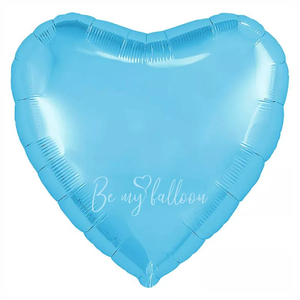 19" Helium foil gloss Cold Light Blue Heart balloon