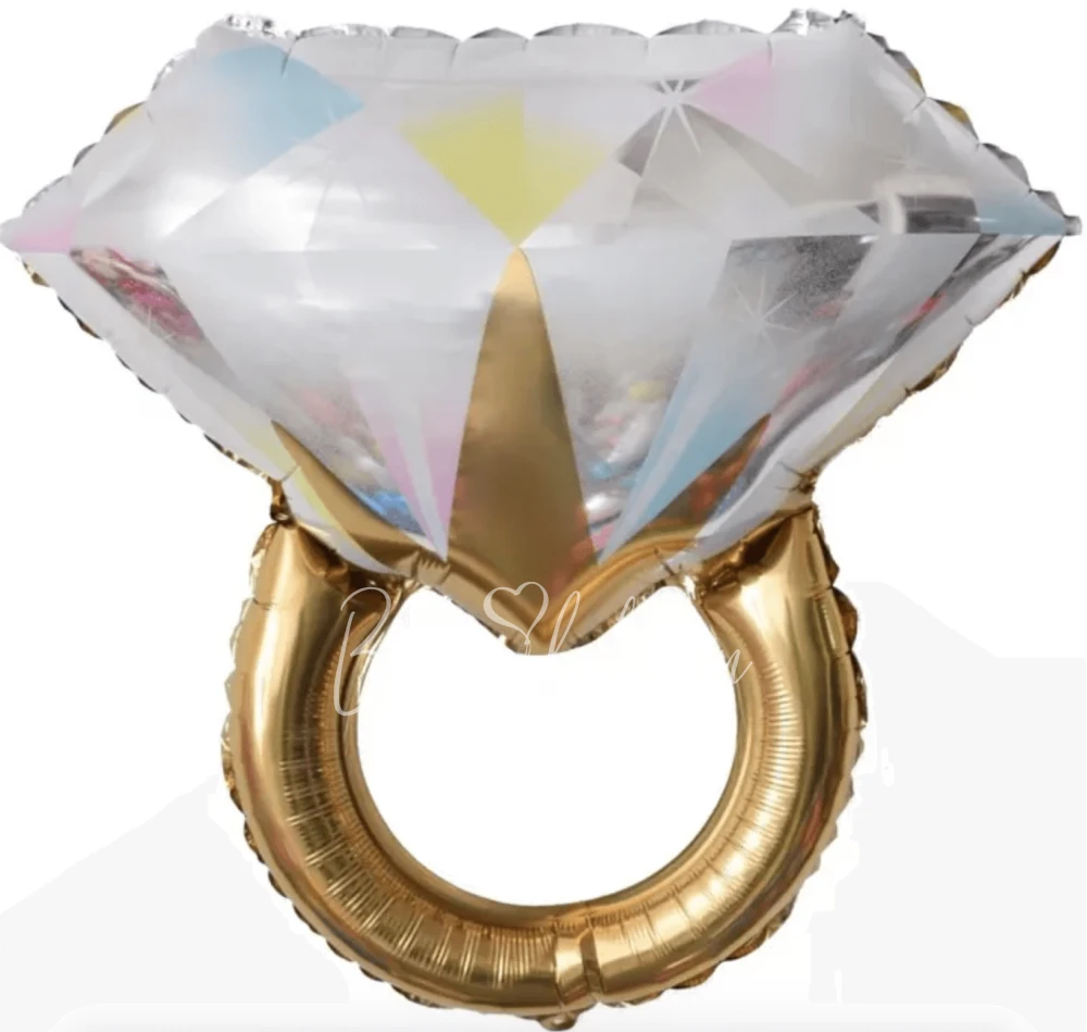 27" Helium foil Gold Diamond Ring balloon