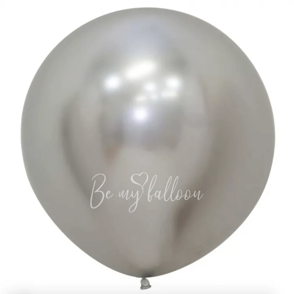 24" Helium chrome Silver plain balloon