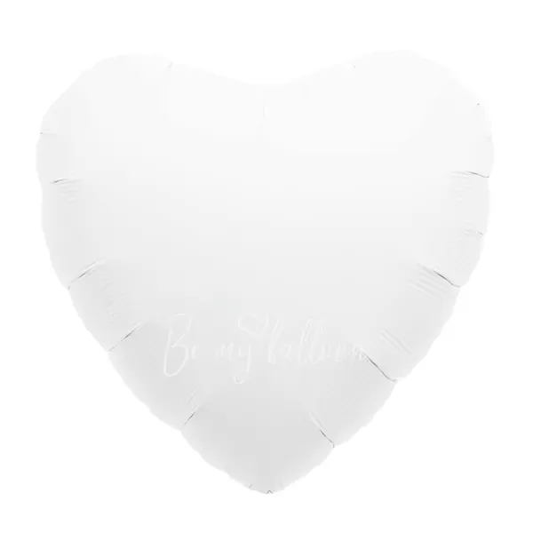 19" Helium foil gloss White Heart balloon