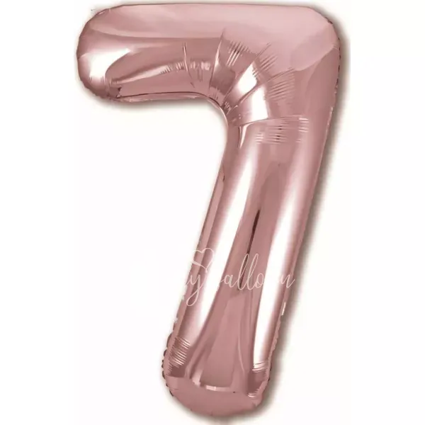 40" بالون هيليوم فويل الرقم 7 اللون ذهبي روز لامع