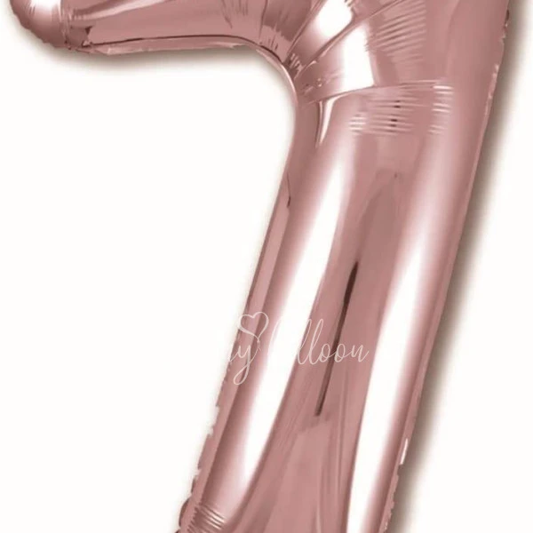 40" Helium foil gloss Rose gold Number 7 balloon