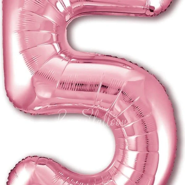 40" Helium foil gloss Pink Number 5 balloon