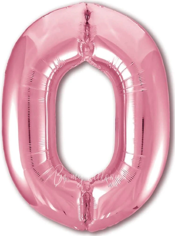 40" Helium foil gloss Pink Number 0 balloon