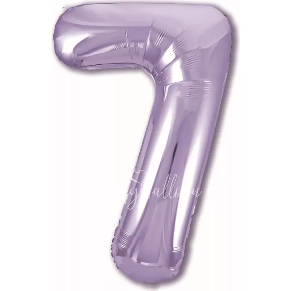 40" بالون هيليوم فويل الرقم 7 اللون أرجواني لامع
