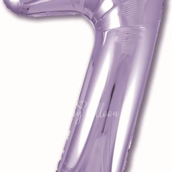 40" Helium foil gloss Lilac Number 7 balloon