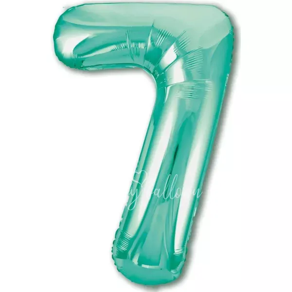 40 " الهيليوم احباط لمعان بسكاي الأخضر رقم 7 بالون