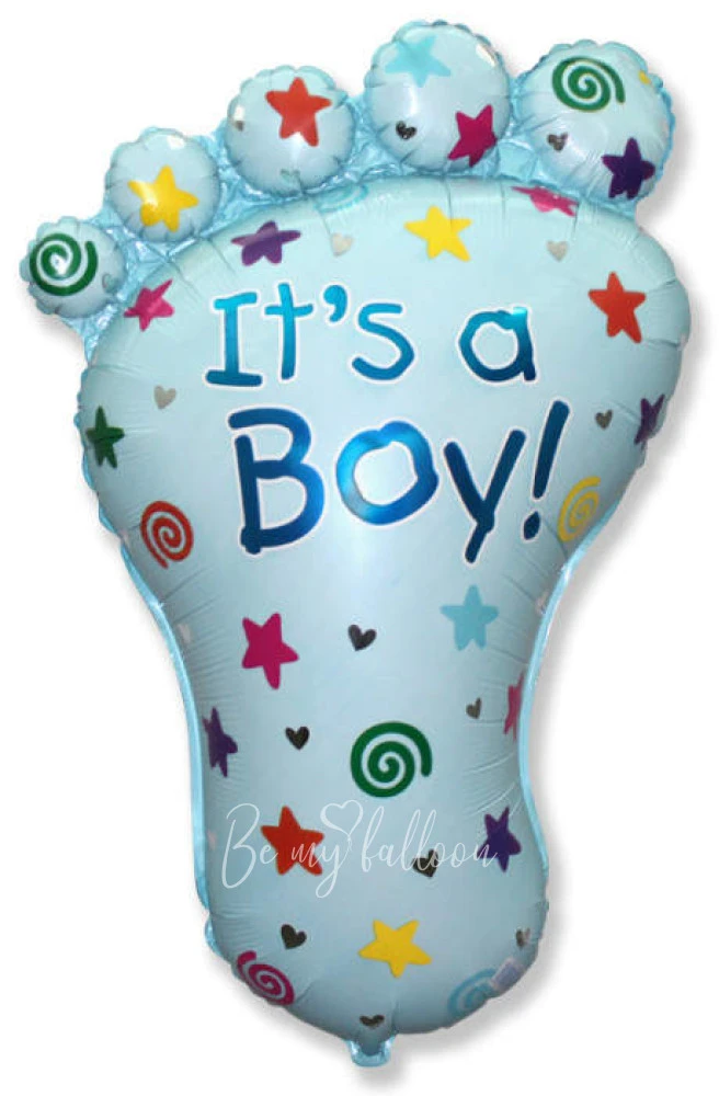 30" Helium foil blue Baby Foot balloon