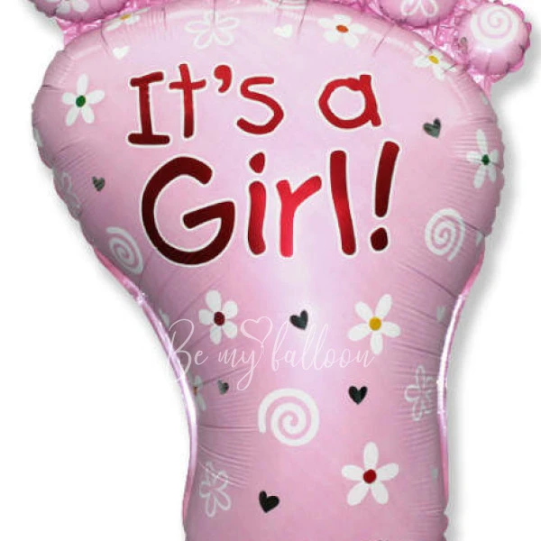 30" Helium foil pink Baby foot balloon