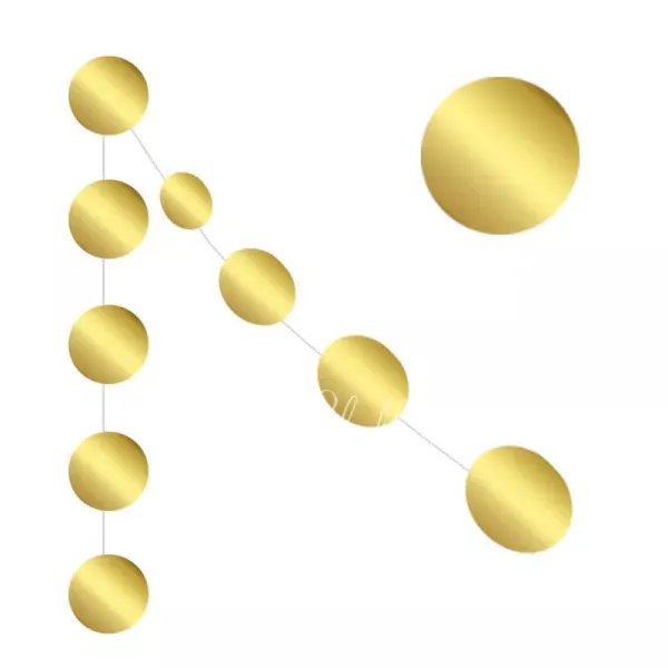 2.5м Гирлянда круги золотые