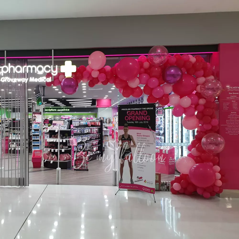 إكليل من البالونات الوردية العادية 7 متر