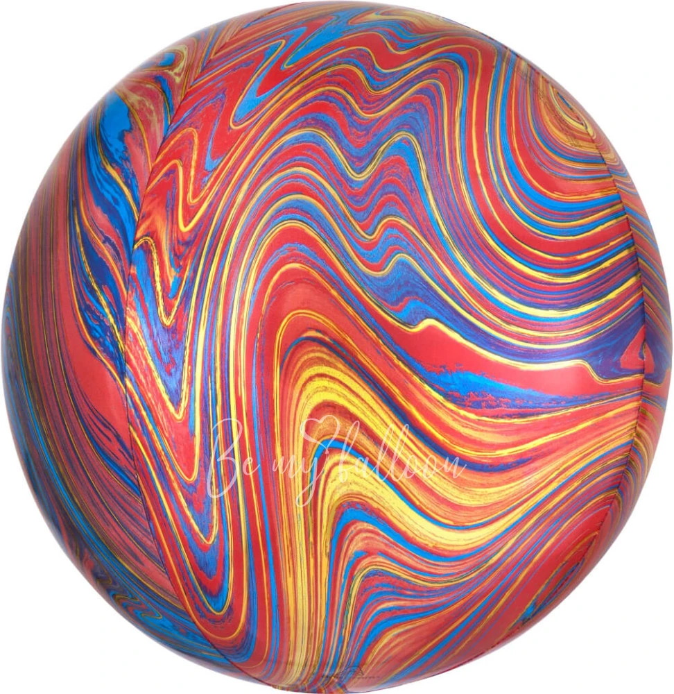16" Helium foil gloss Marble Flame 3D Sphere balloon