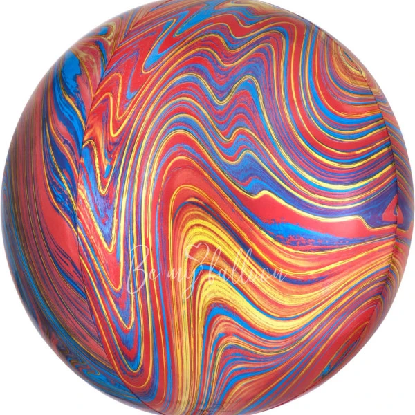16" Helium foil gloss Marble Flame 3D Sphere balloon
