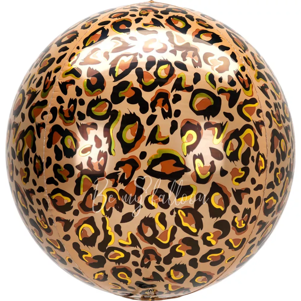 16" Helium foil gloss Leopard print 3D Sphere balloon