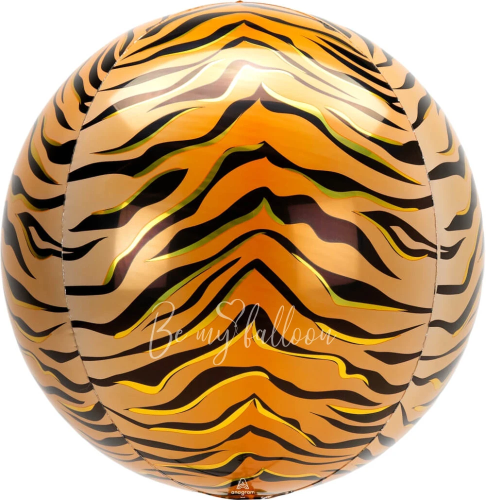 16" Helium foil gloss Tiger print 3D Sphere balloon