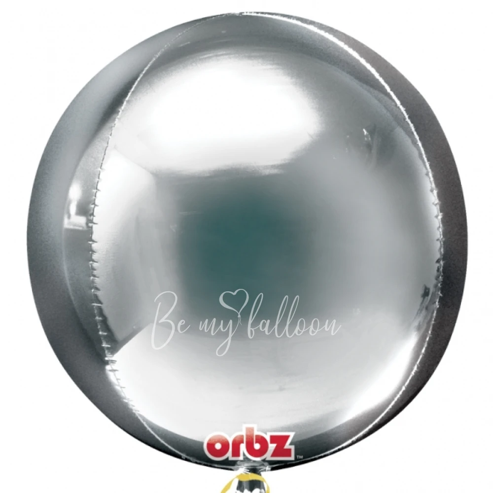 18" Helium foil gloss Silver 3D Sphere balloon