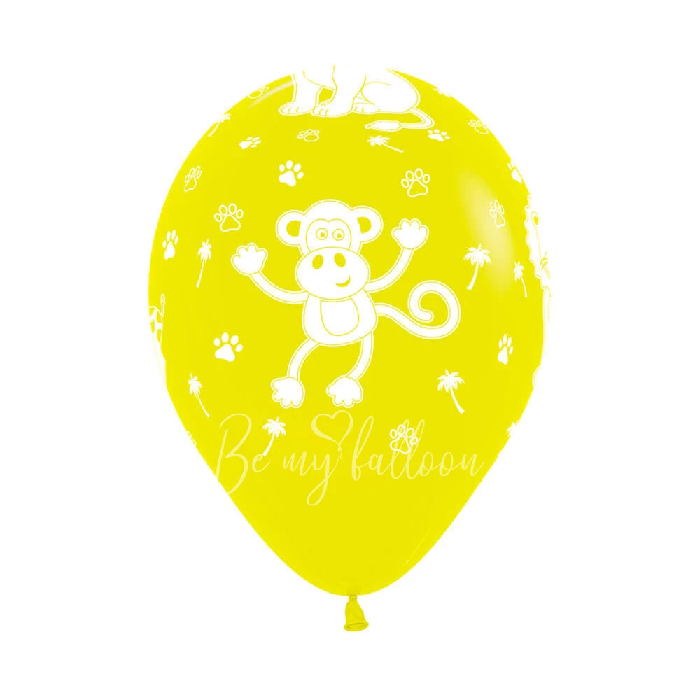 12" Helium latex jungle animals printed balloon