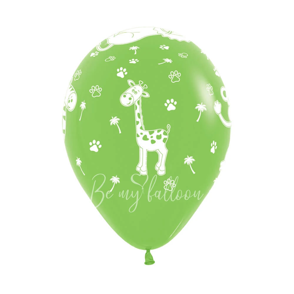 12" Helium latex jungle animals printed balloon