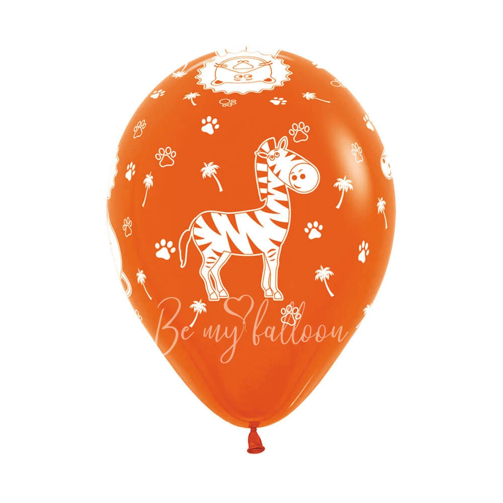 12" Helium latex jungle animals printed balloon