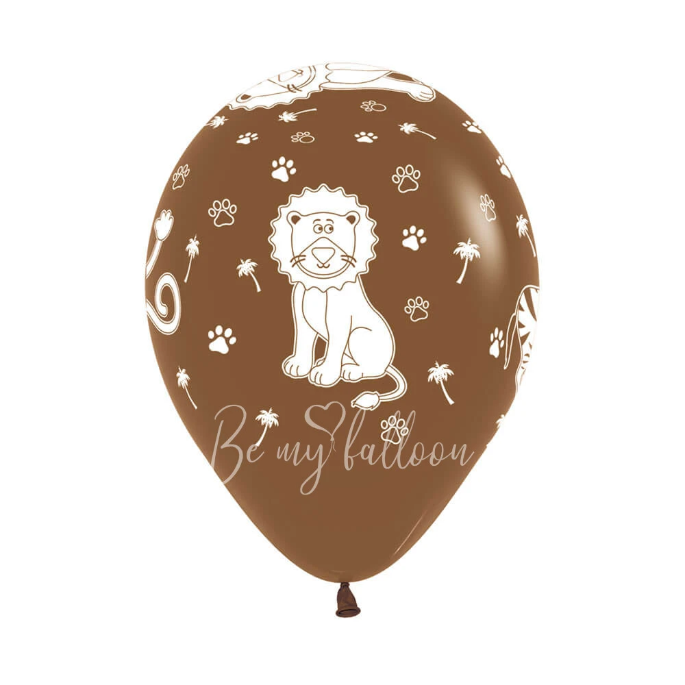 12" Helium latex jungle animals printed balloon