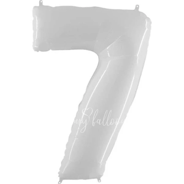 40" Foil numbers 7 White Flex Metal